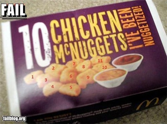 chicken mc nuggets fail packaging
