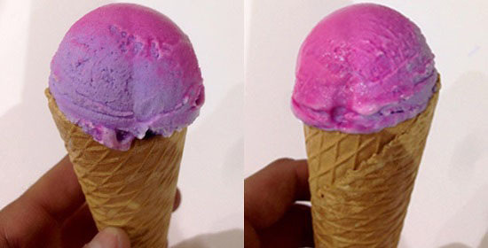 stesso gelato di colore diverso