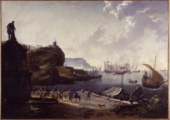 olio su tela Hans de Jode Porto di mare