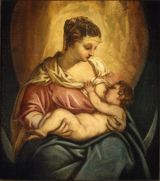 olio su tela Jacopo Tintoretto Madonna allattante